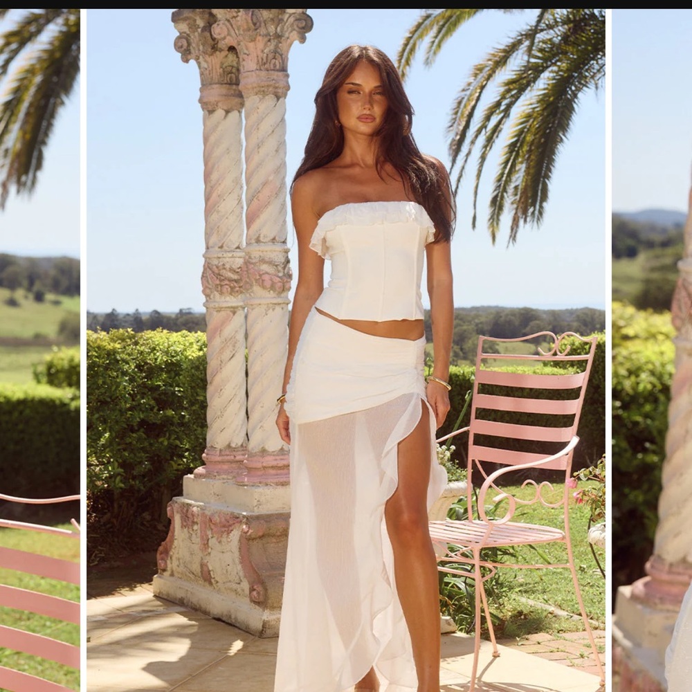 Javiya bustier top and maxi skirt set